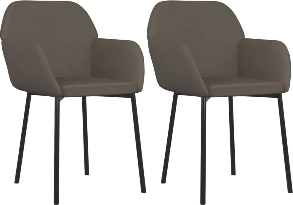 vidaXL Scaune de bucătărie, 2 buc., gri închis, catifea