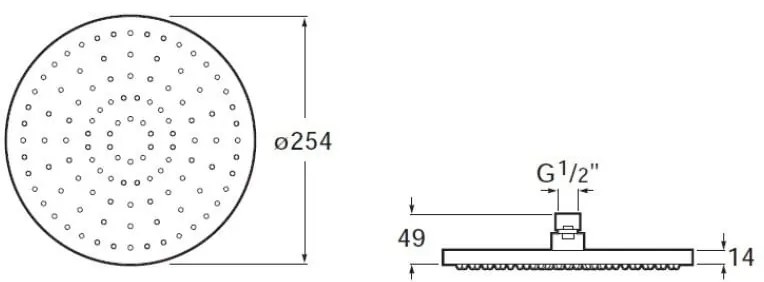 Coloana dus cu baterie si termostat Roca Deck, cap dus O25 cm