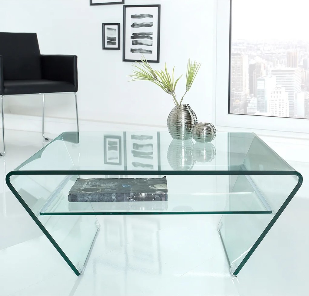 Masuta din sticla Fantome Trapez 70cm