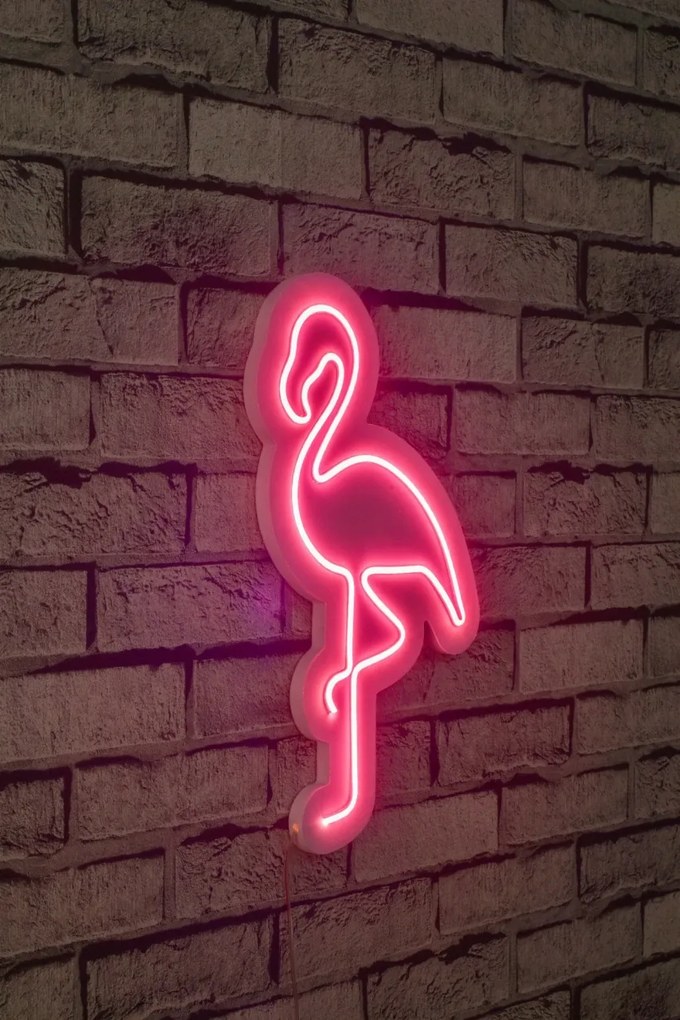 Decoratiune luminoasa LED de perete Flamingo Roz 42x23x2 cm