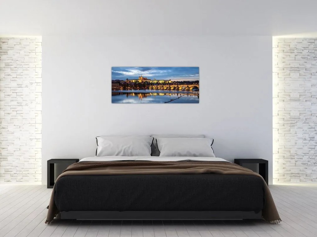 Tablou cu palatul din Praga și podul lui Carol (120x50 cm)