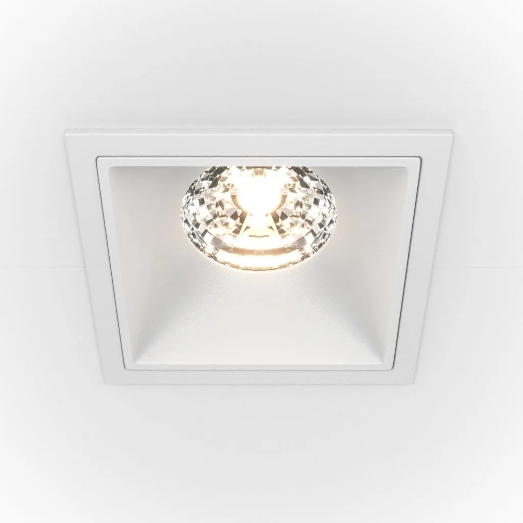 Spot LED incastrabil design tehnic Alpha alb, 8,5x8,5cm, 3000K