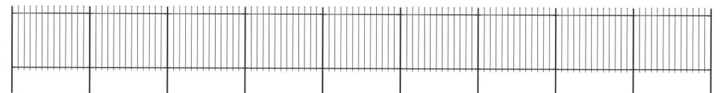 vidaXL Gard de grădină cu vârf suliță, negru, 15,3 m, oțel
