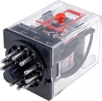 Releu intermediar cu led si test buton 11 picioare DC 110V ADELQ