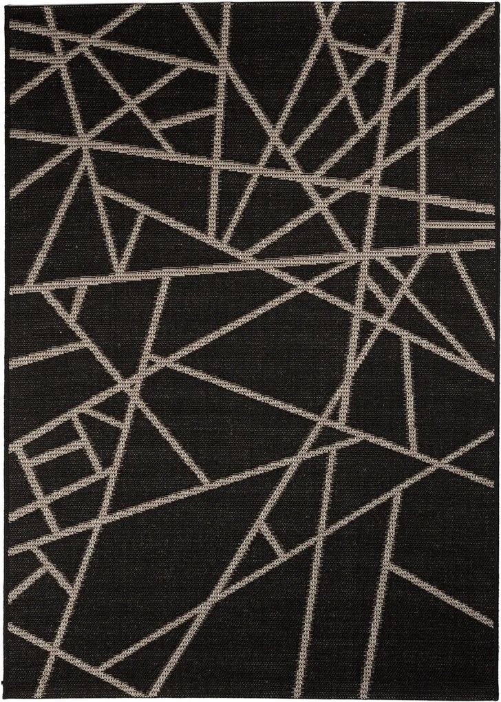 Covor Modern & Geometric Ovideo, Negru/Gri, 120x170 cm