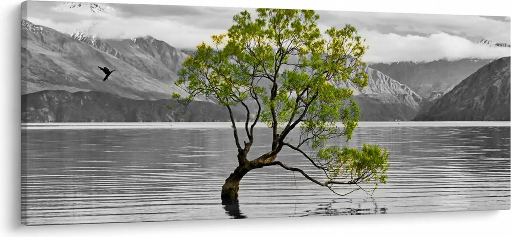 Tablou copacului în mijlocul lacului (120x50 cm)
