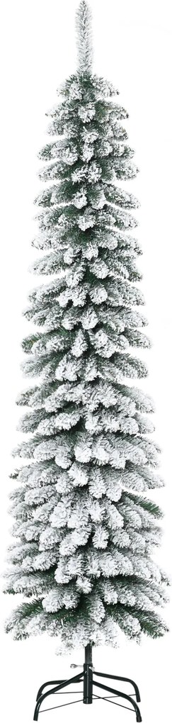 HOMCOM Brad de Crăciun Artificial cu Zăpadă și 395 Ramuri, 46x46x180 cm, Verde | Aosom Romania