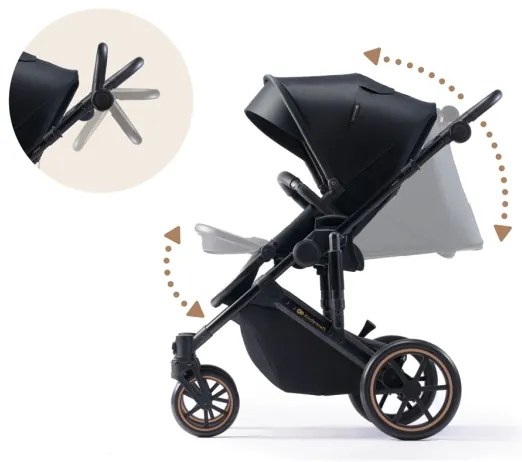 Cărucior de copii combinat 2 în 1 KINDERKRAFT PRIME 2 negru