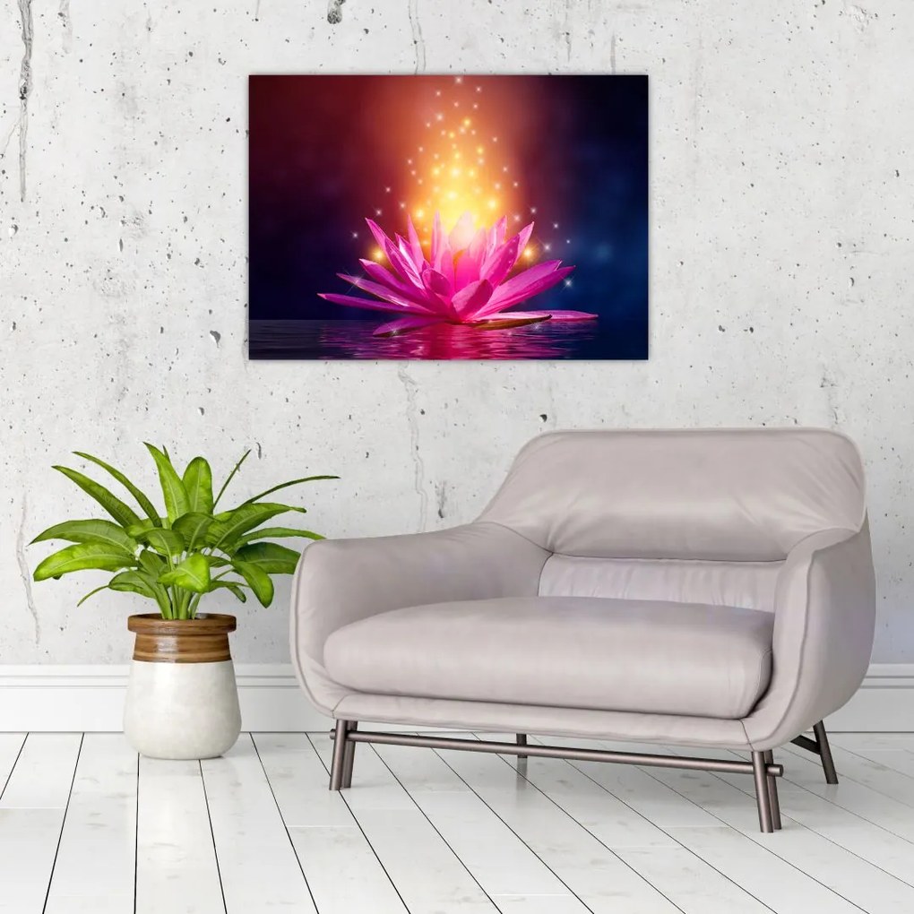 Tablou cu lotus pe apă (70x50 cm)