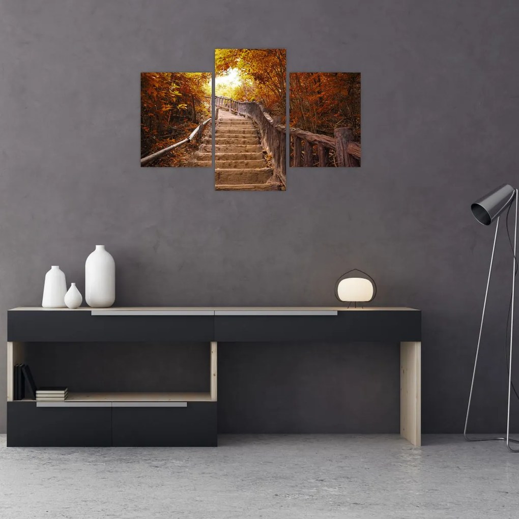 Tablou - Scări în natură în toamnă (90x60 cm)