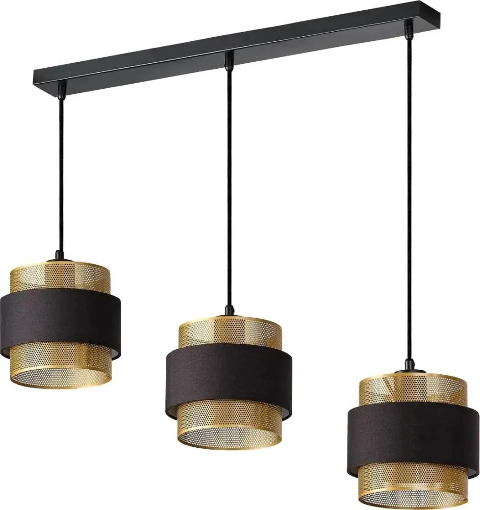 Osram - Candelabru suspendat pe cablu DECOR HORNET 3xE27/10W/230V negru/auriu