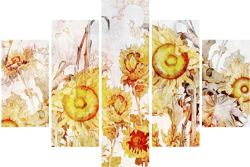 Tablou - Floarea-soarelui,pictură (150x105 cm)