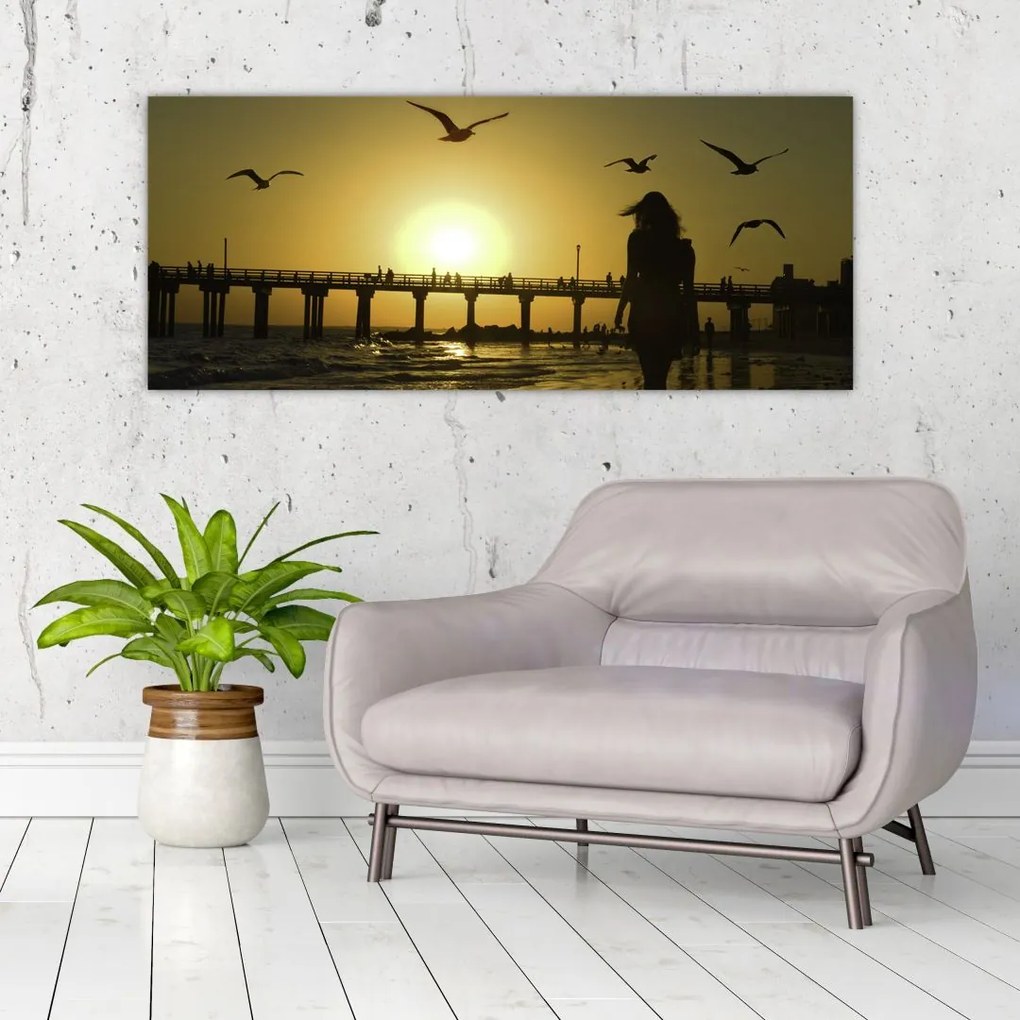 Tablou - Plimbare pe plajă (120x50 cm)
