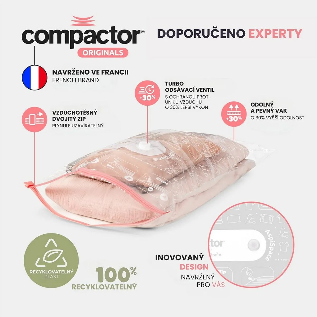 Set saci de depozitare în vid Compactor Bag Aspispace, 2 buc.