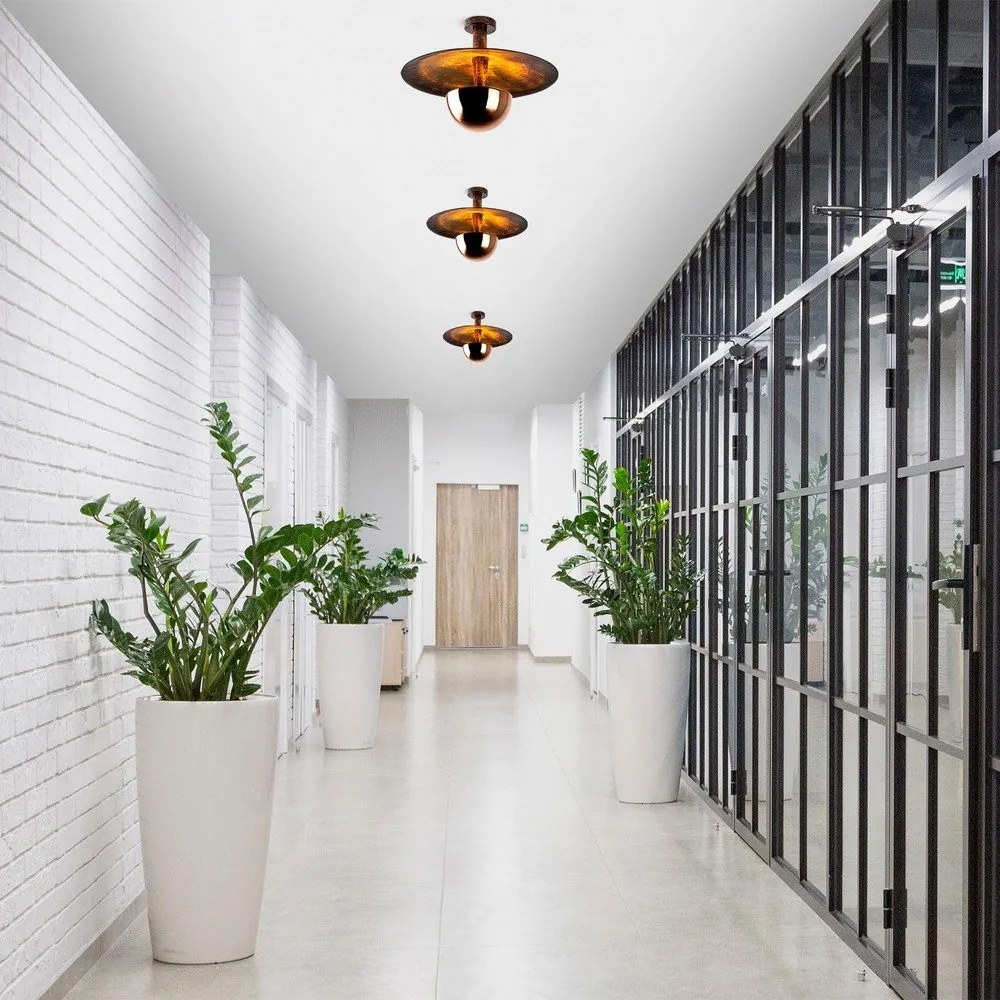 Plafonieră arămie cu abajur din metal ø 48 cm Kurt – Opviq lights