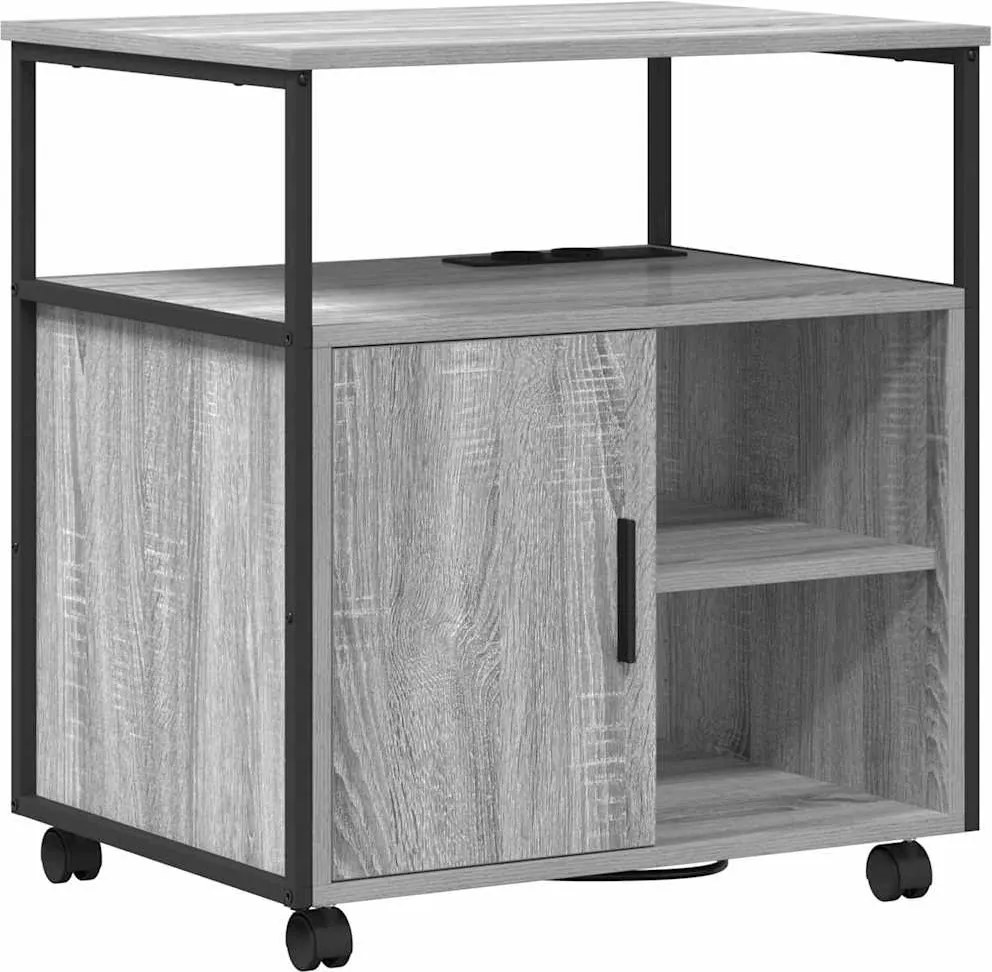 vidaXL Cabinet cu Stație de Încărcare Gri Sonoma 61 x 46 x 67 cm