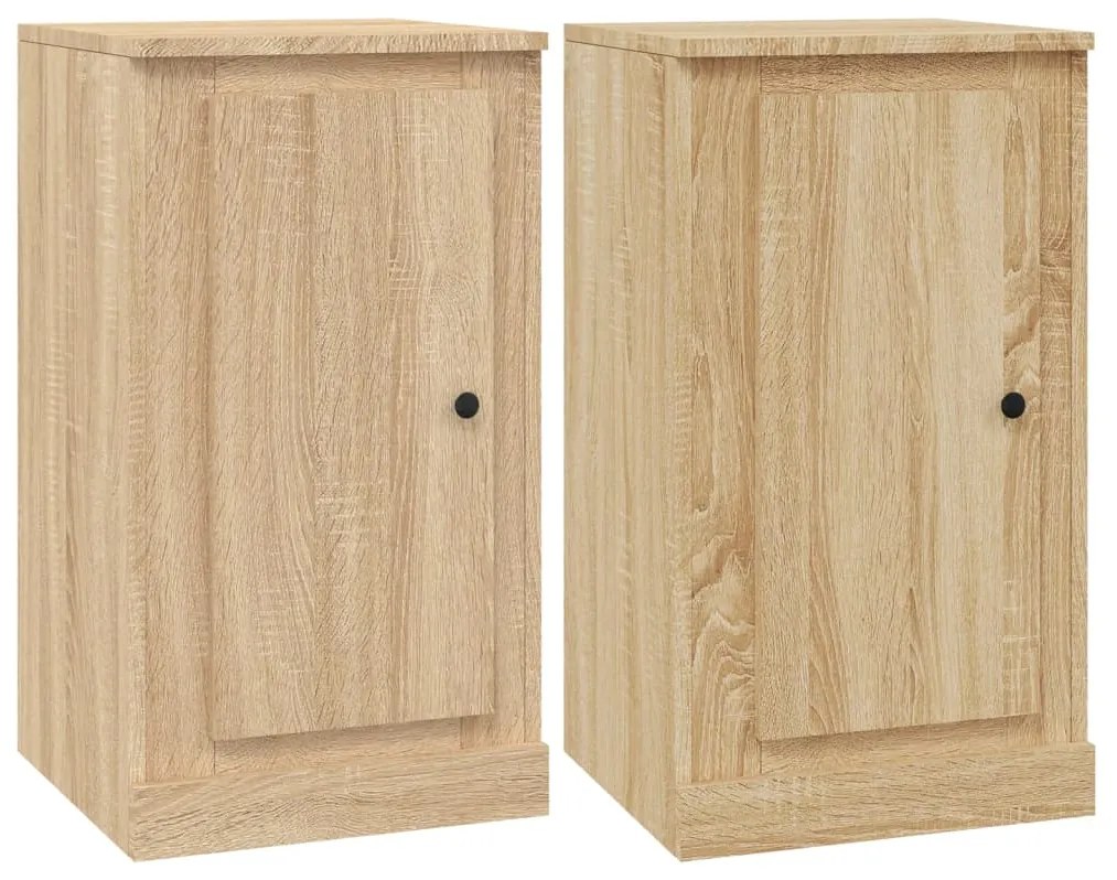 816207 vidaXL Servante, 2 buc. stejar sonoma 37,5x35,5x67,5 cm lemn prelucrat