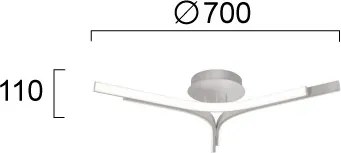 Lustră LED aplicată ALTA LED/30W/230V argintie