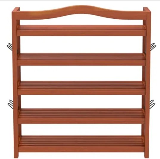 Raft pentru pantofi RUSTIC, 5 polițe, 75x26x82cm, maro natural Casaria