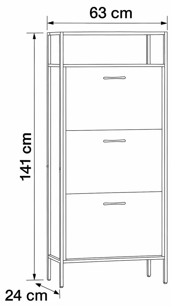 Raft cu compartimente G1009 OAK, stejar
