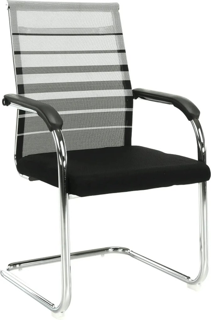 Scaun ESIN, negru/gri, plasa/metal, 55x64x93 cm