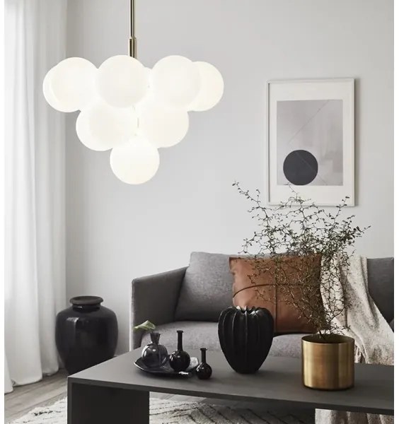 Markslöjd 107903 - Lustră pe tijă MERLOT 13xG9/20W/230V Ø 56 cm alb/auriu