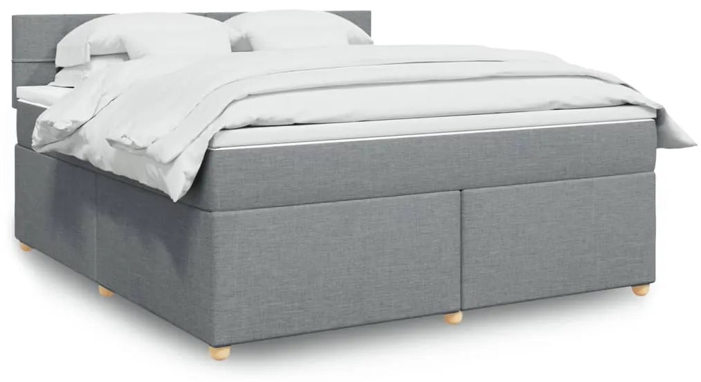 vidaXL Pat continental, gri deschis, 180x200 cm, material textil