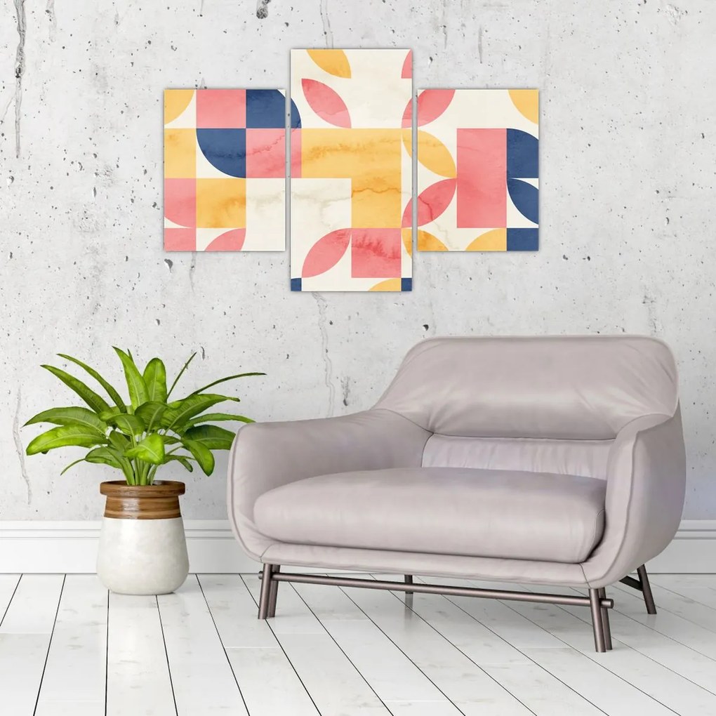 Tablou - Abstracție cu modele retro (90x60 cm)