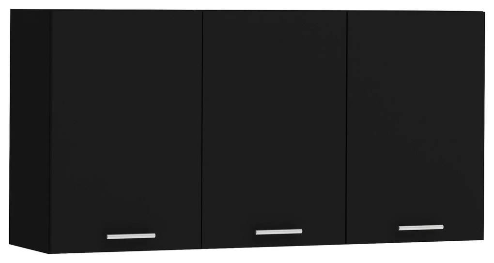 Corp Superior Ebru, 3 Usi, Negru, 120 x 30 x 60 cm