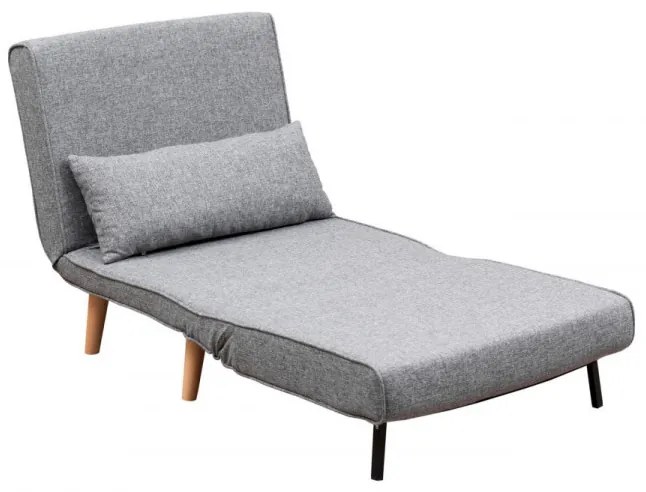 Fotoliu Extensibil Folde Single, Poliester, Gri Deschis