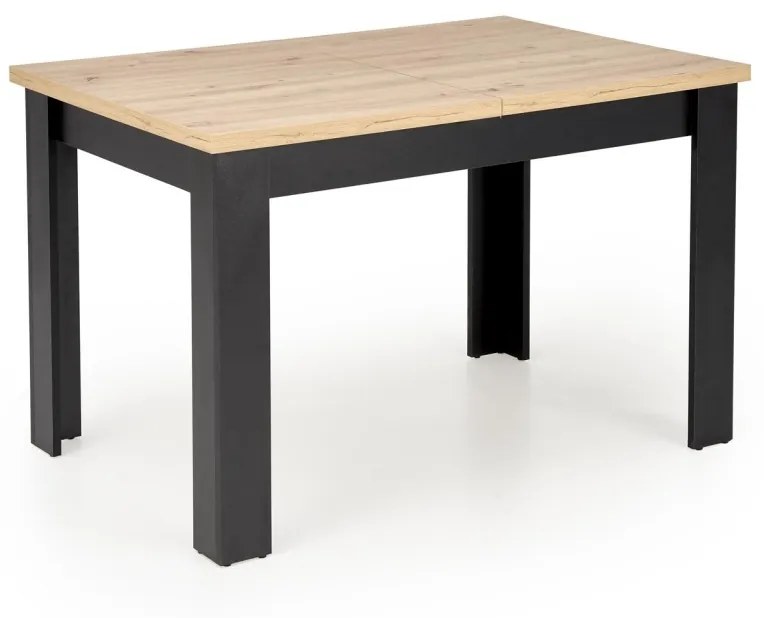 Masa extensibilă Bagio stejar artizan/negru L120-160 cm