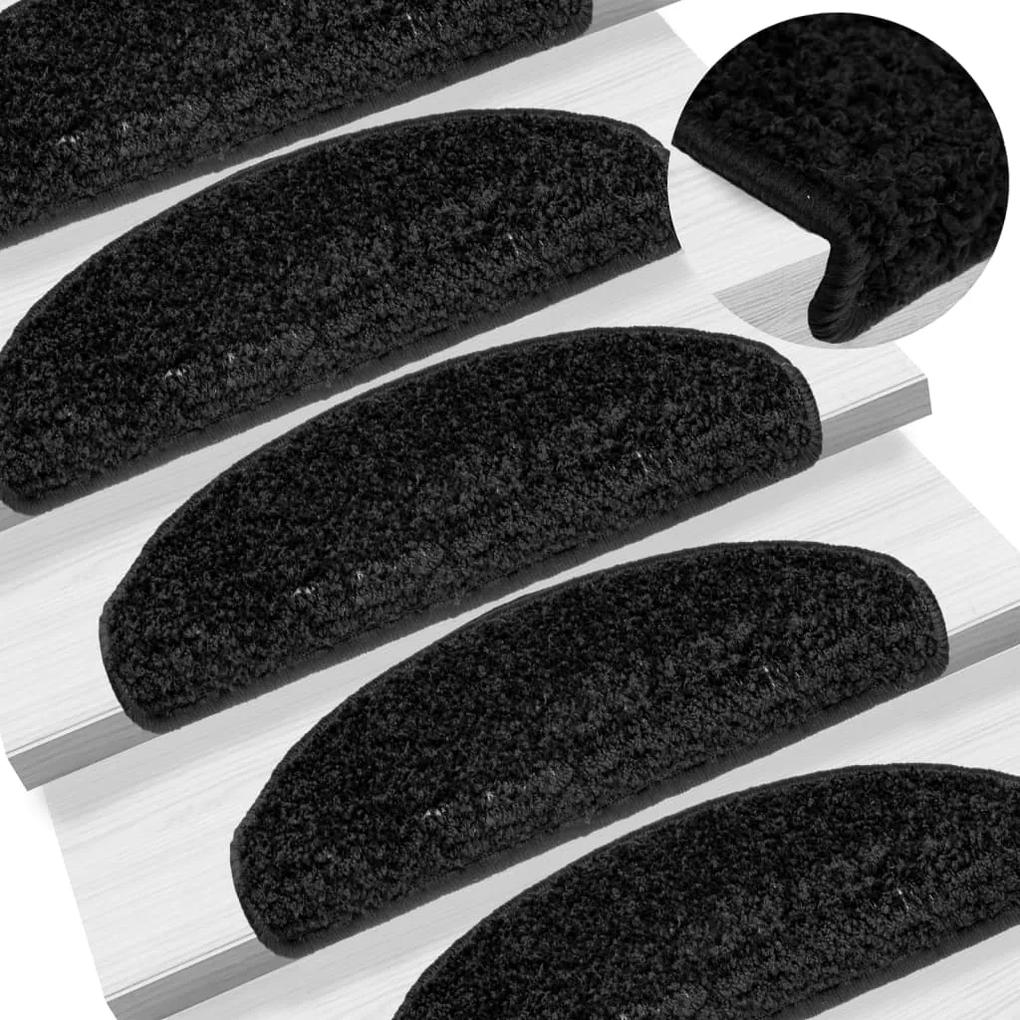 Covorașe de scară, 10 buc.,negru, 65x21x4 cm