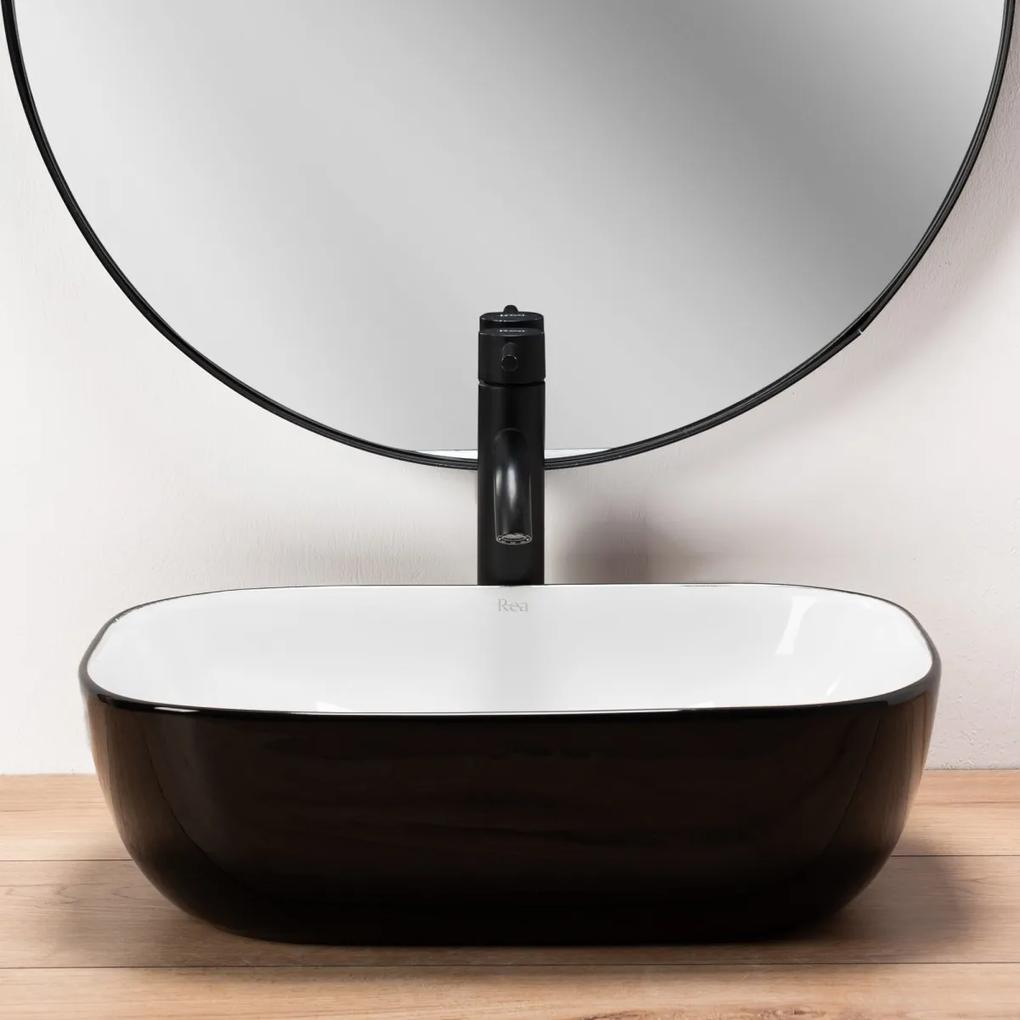 Lavoar Belinda ceramica sanitara negru/alb - 46,5 cm