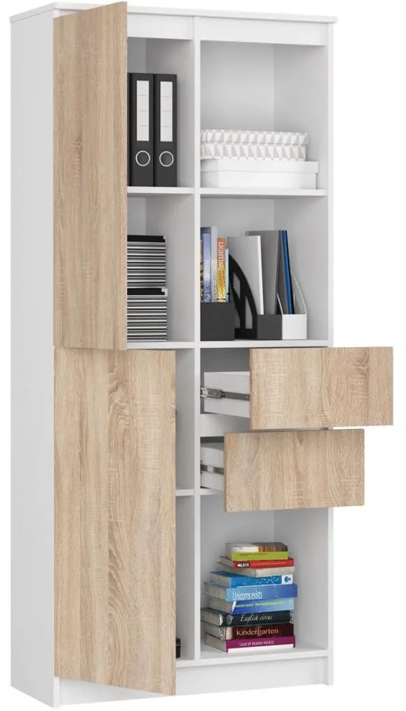 Raft Rizwan (Alb + Stejar sonoma). 1069798