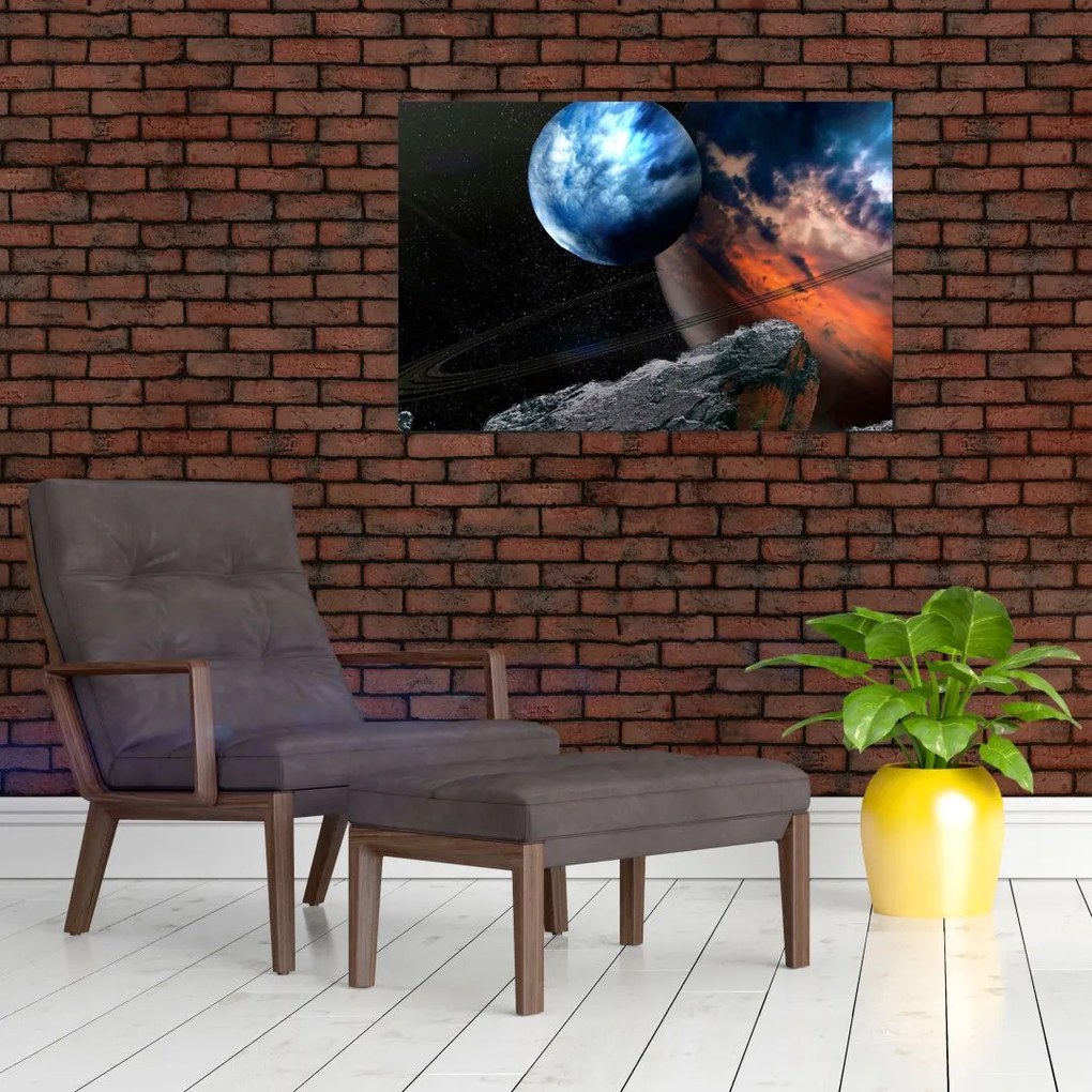 Tablou planetei în cosmos (90x60 cm)