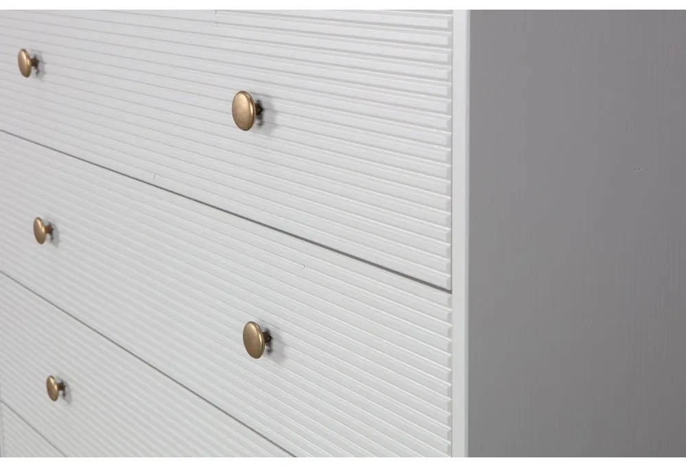 Comodă gri deschis joasă din lemn de pin 94x91 cm Madu – WOOOD