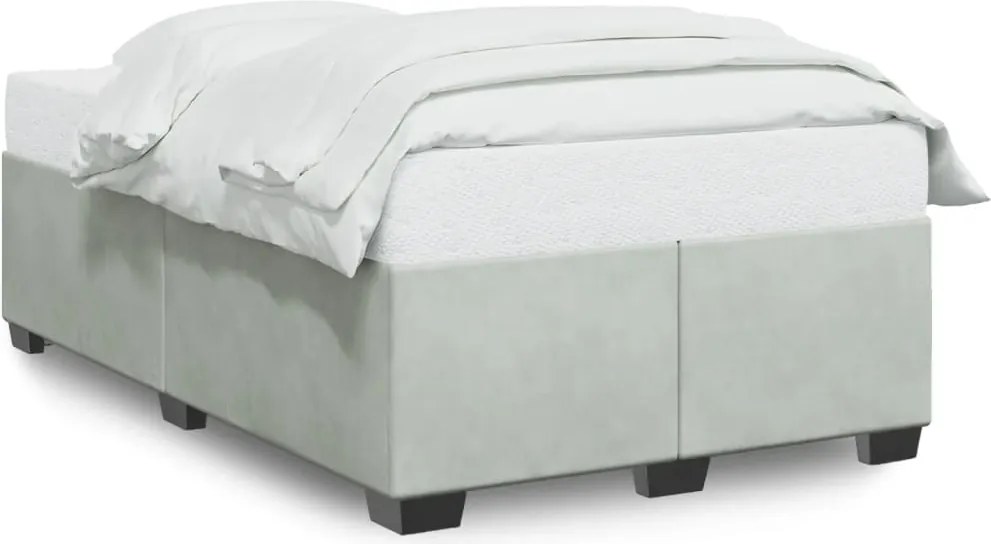 vidaXL Cadru de pat fără saltea, gri deschis, 120x200 cm, catifea