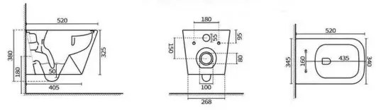 Set rezervor WC montat pe perete Roya Tina 82CHR