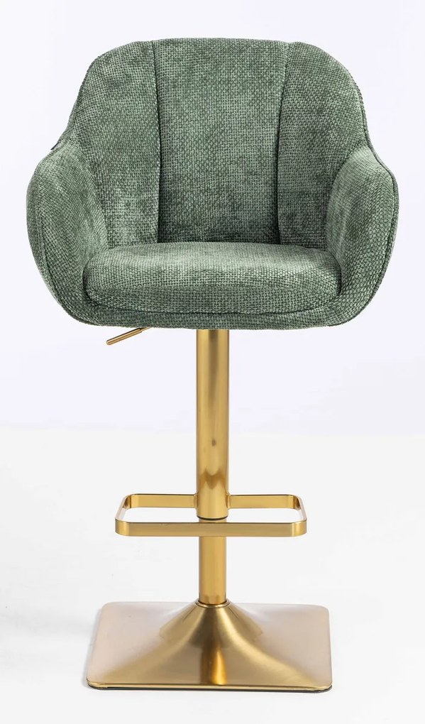 HR2055KW Scaun Verde Salvie Grid Premium cu Bază Aurie