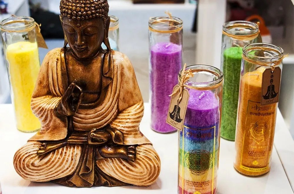 Lumânare parfumată Arome Chakra Spiritualitate, parfum levănțică, 320 g