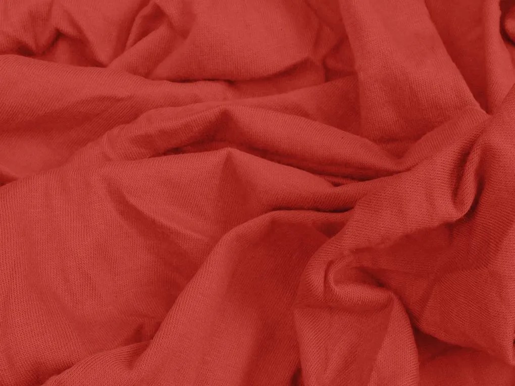 Cearsaf de pat din jerseu pentru patut copii Culoare rosu, 70x140 cm