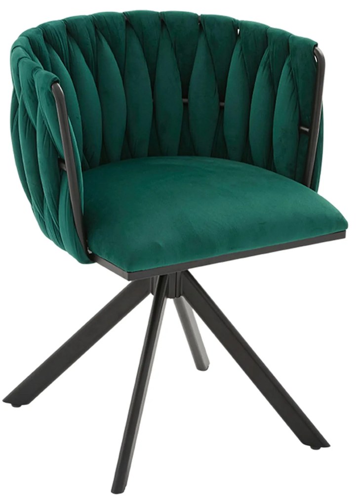 Set de 2 scaune pivotante din catifea, Smarald | Aosom Romania