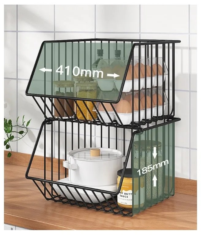 Etajera metalica pe roti QUANTA, 5 cosuri, negru