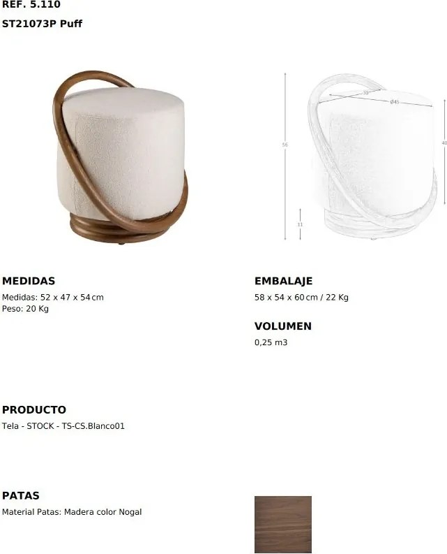 Taburete deosebit design LUX Walnut