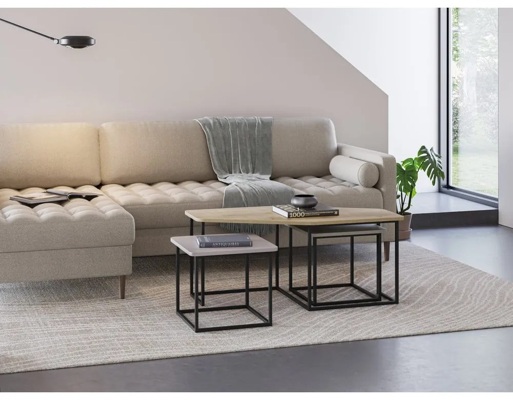 Măsuțe de cafea 3 buc. 60x111,5 cm Zoya – Marckeric