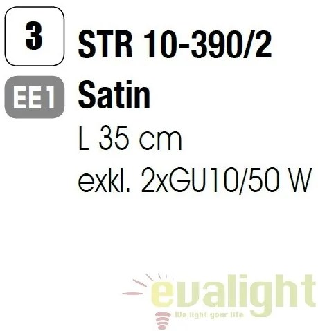 Aplica / Plafoniera cu 2 spoturi directionabile Seba Str 10-390/2 satin OR