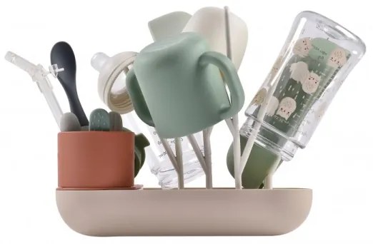 Suport pentru uscarea biberoanelor Beaba bej/portocaliu