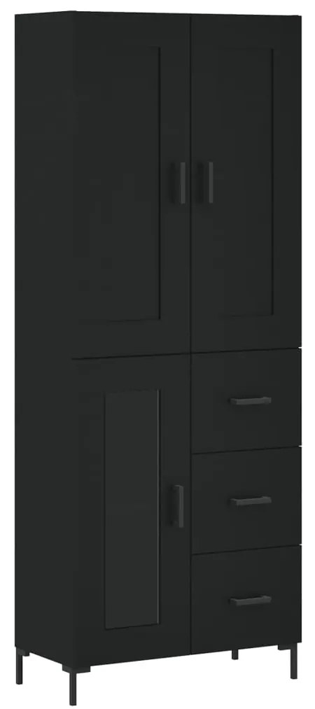 3199938 vidaXL Dulap înalt, negru, 69,5x34x180 cm, lemn compozit