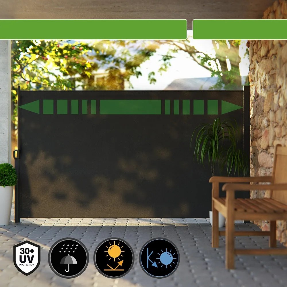 Marchiză laterală NOSARA pentru terasă, 180x300cm, antracit Casaria