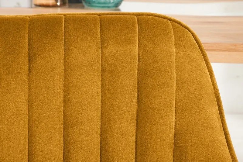 Set de 2 scaune elegante, tapitate Turin galben mustar